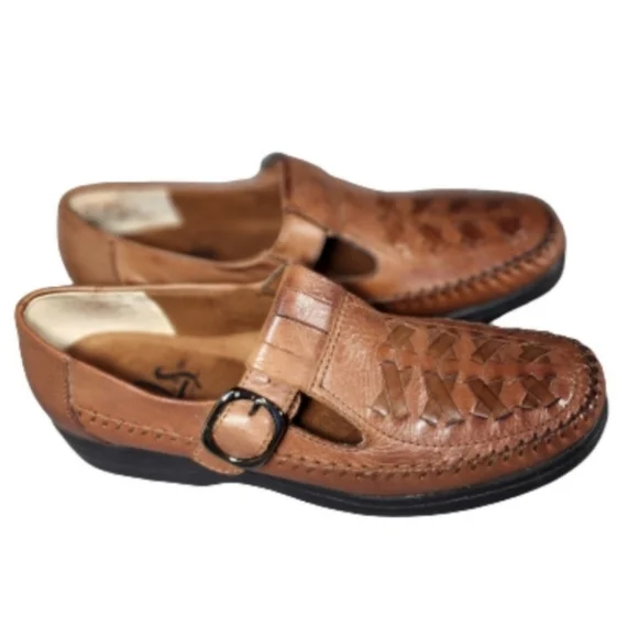 Life Stride Leather Woven Slip On Loafers Brown Size 7N - Picture 6 of 14